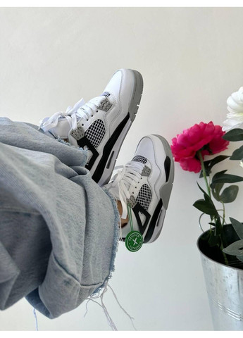 Сірі Осінні кросівки чоловічі nike air jordan 4 white grey black найк аір джордан No Brand