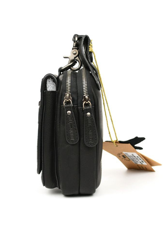 Кожаная поясная сумка чехол, через плечо HB100A черная HILL BURRY (370156346)