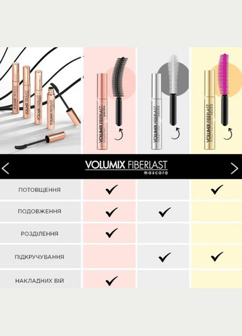 Тушь для ресниц VOLUME FIBERLAST объем и разделение 11 мл. золото 5532 Eveline Cosmetics (340110331)