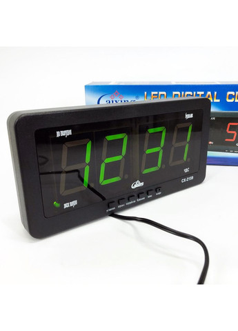 Годинники електронні Caixing CX 2159 12В 220В, Годинник електронний з UK-635 підсвічуванням дисплея VST (351486238)