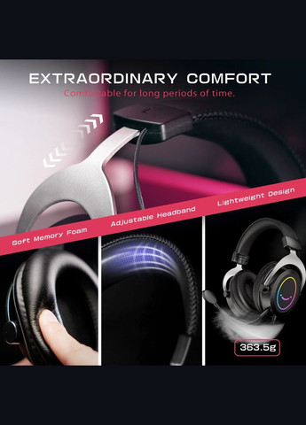 Наушники H3 Black со сьемным микорофоном и RGB подсветкой Fifine (300524061)