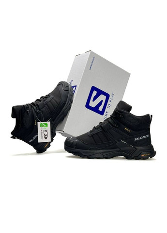 Черные спортивные, повседневные зимние кроссовки мужские salomon x No Brand