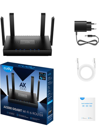 Маршрутизатор WR3000_EU V1.0, AX3000 Gigabit WiFi 6 Mesh Router Cudy (315029281)