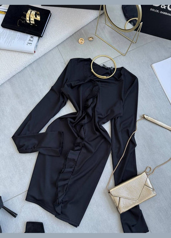 Черное повседневный, праздничный, вечернее женское платье FINO Mode однотонное