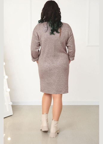 Кофейное теплое платье из двухсторонней ангоры Fashion Girl