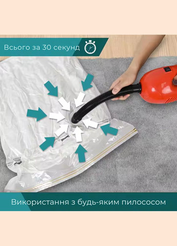 Вакуумні 3D пакети для одягу багажу, мішки вакуумні прозорі для зберігання речей набір з 5шт No Brand (346531622)