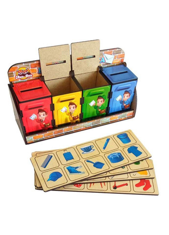 Деревянная настольная игра "Веселый почтальон" Ubumblebees (ПСД081) PSD081 сортер-комодик No Brand (330601083)