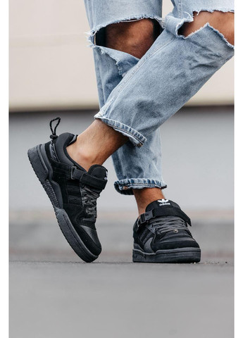 КРОСІВКИ ЖІНОЧІ ADIDAS FORUM X BAD BUNNY BLACK АДІДАС ФОРУМ БЕД БАННІ No Brand чорні демісезони (367175890)