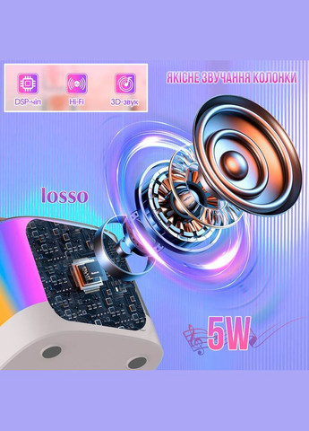 Караоке микрофон с колонкой T7 Double беспроводной белый Losso (327041489)