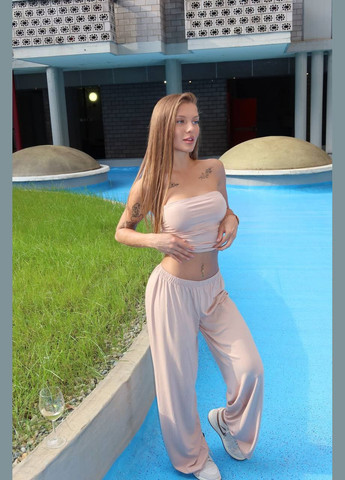 Жіноча трійка з кардиганом і штанами палаццо No Brand С824/825-1630/1 (341677040)