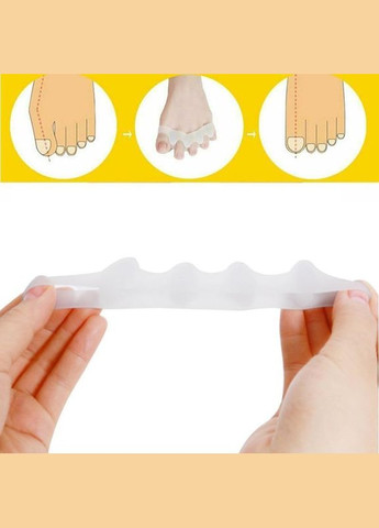 Силіконовий коректор роздільник пальців ніг Toe Relief 1 штука White No Brand (350202683)