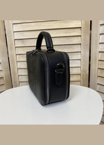 Жіноча міні сумочка клатч через плече із еко-шкіри під рептилію чорна (sku_760) No Brand (330575536)