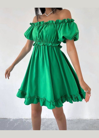 Зеленое кэжуал платье N.Family однотонное