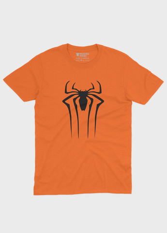 Оранжевая демисезонная футболка для девочки с принтом супергероя - человек-паук (ts001-1-ora-006-014-107-g) Modno