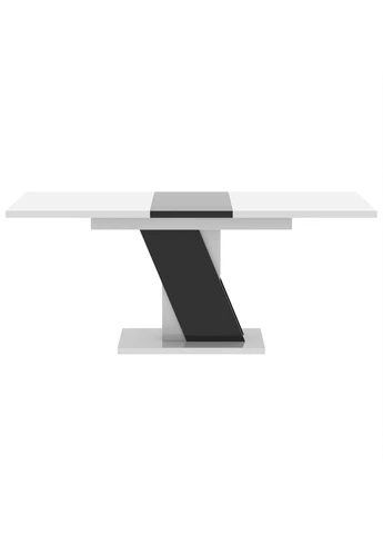 Обеденный раздвижной стол ТРИОН МДФ Белый/Черный глянец (NEM-121013) Неман (393196784)