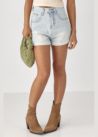 Женские джинсовые подкатанные шорты Lurex (344030182)