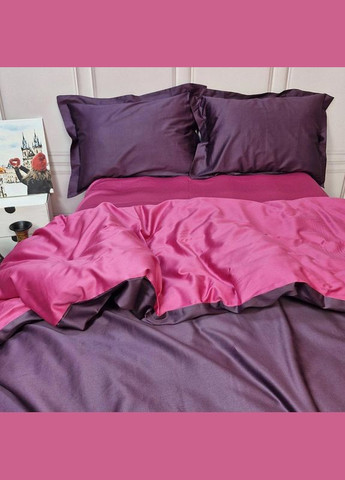 Постільна білизна ДУЕТ VIOLET FLOWER/BERRY Premium Сатин однотон Двоспальна Сатин однотон MERISET (335051964)