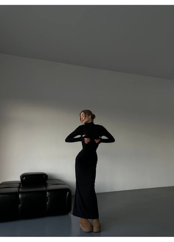 Черное праздничный, повседневный, вечернее, деловое, кэжуал женское платье силуэтное тёплое силуэтная Style Point однотонное