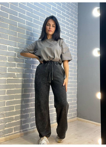 Брюки жіночі 9181 штани джоггери варені резинка затяжка знизу W (303283153)