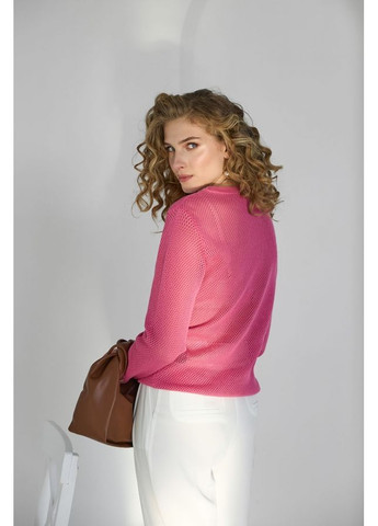 Рожевий джемпер ажур 2544 сталевий Triko Bakh