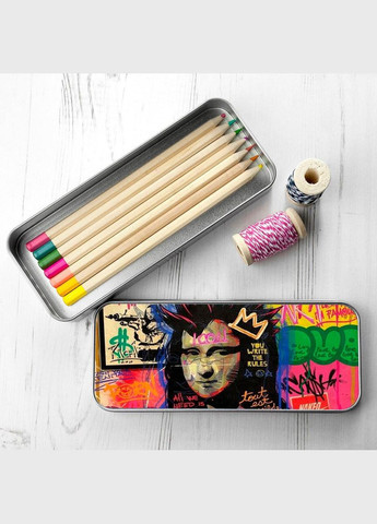 Пенал школьный для мальчика и девочки металлический моно лиза #01 7*18 см Silver No Brand (309152715)