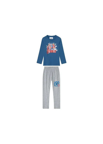 Синяя всесезон пижама для мальчика лонгслив + брюки Pepperts