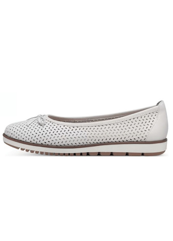 Женские балетки Tamaris | белые натуральная кожа (329034147)