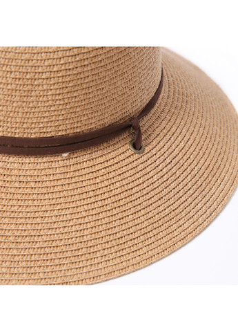 Капелюх із середніми полями жіночий з мотузкою-зав'язкою папір бежевий ДАЛІЯ LuckyLOOK 734-333 (329170310)