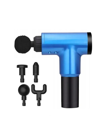 Вібромасажер перкусійний FASCIAL GUN GB-820 для глибокого м'язового масажу з насадками Синій VTech (332622395)