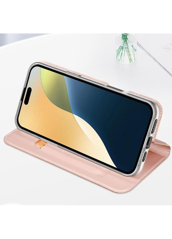 Чехол‑книжка с карманом для визиток для Apple iPhone 16 (6.1") Бледно розовый Dux Ducis (372163205)
