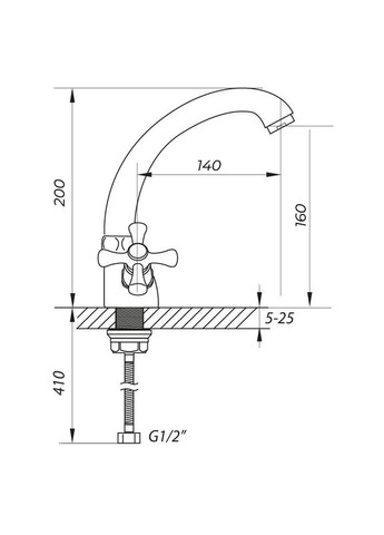 Смеситель для умывальника TLC 827 (ZX0079) Zerix (322002962)