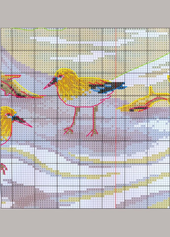 Набор для вышивания по нанесённой на канву схеме "The narrow birds".AIDA 14CT printed, 54*41 см Joy Sunday (313614607)