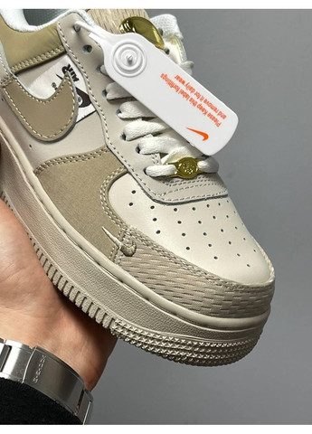 Бежеві Осінні кросівки чоловічі nike air force 1 low tan bling найк аір форс 1 преміум No Brand