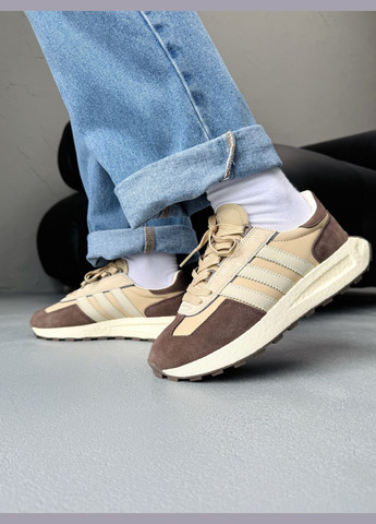 Кроссовки женские и мужские Adidas Retropy E5 Brown Beige White | Адидас Ретропи Е5 коричневые No Brand коричневые демисезоны (340916006)