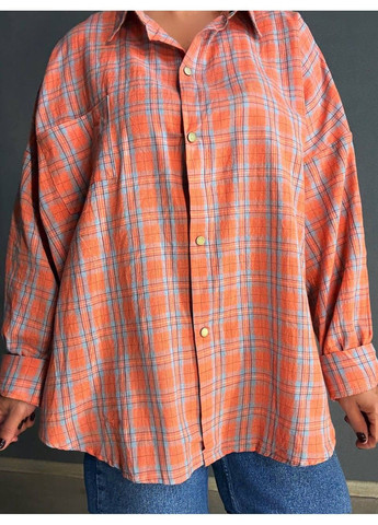 Сорочка жіноча A-N 7866 супероверсайз у клітинку широка No Brand (346331463)