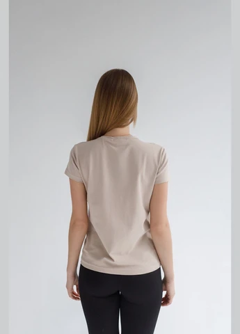 Жіноча класична бежева футболка No Brand - (317275363)
