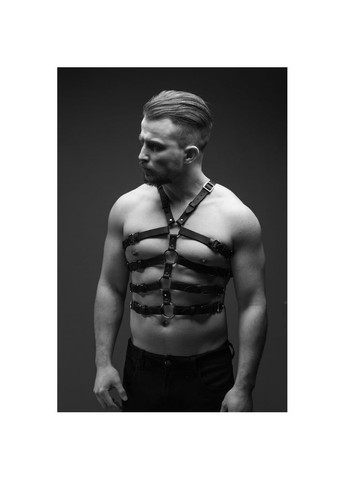 Портупея чоловіча Р50 з натуральної шкіри, з чотирма ременями на торсі, чорна Candy Hero (347313465)