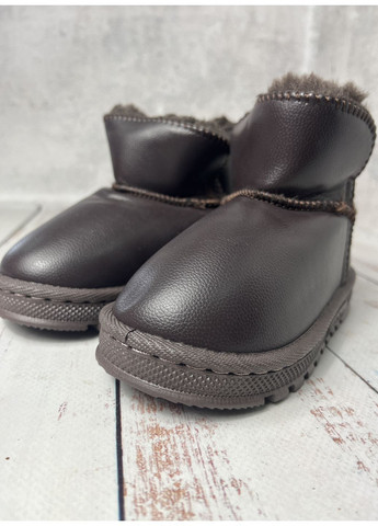 Темно-коричневые угги зимние детские темно-коричневый (393) G&S