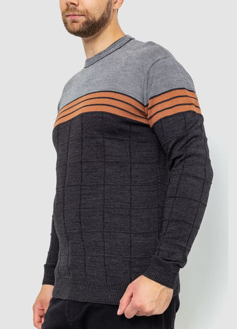 Темно-сірий демісезонний светр чоловічий, колір чорно-бордовий, Ager