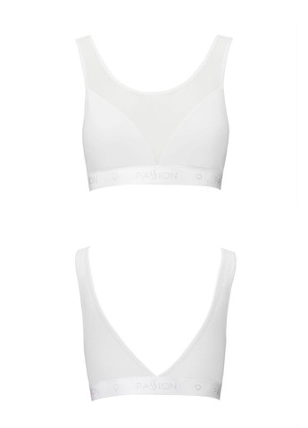 Білий демісезонний топ із прозорою вставкою ps002 top white, size xl Passion