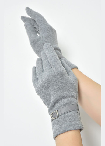 Перчатки женские на меху серого цвета Let's Shop (290255338)