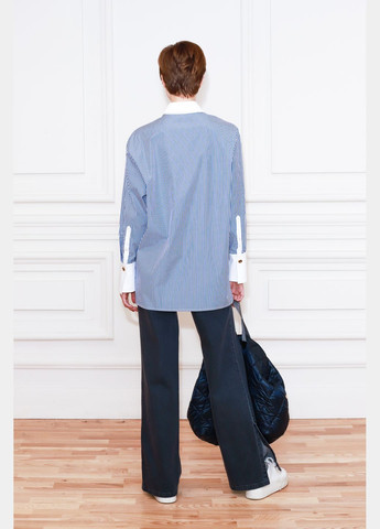 Синяя классическая, повседневный рубашка Dolcedonna с длинным рукавом