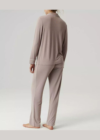 Розово-коричневая всесезон женская пижама рубашка + брюки Atlantic