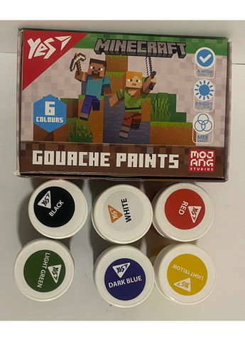 Краски гуашевые Minecraft 6 цветов по 20 мл 230405 Yes (317417313)