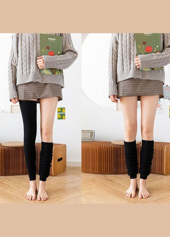 Гетри жіночі високі в рубчик чорні No Brand (315401531)