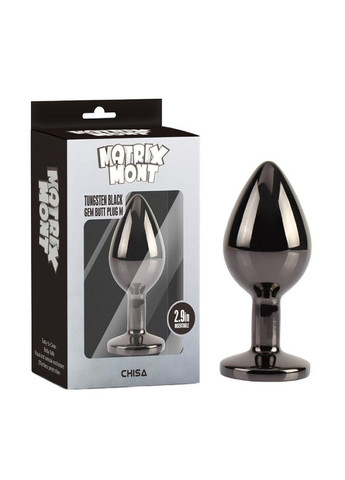 Анальная пробка чёрная MATRIX MONT с разноцветным камнем, размер M Chisa (363980364)