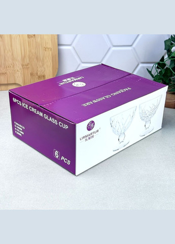 Набір креманок 260 мл 6 шт Літній лід скло No Brand (339870404)