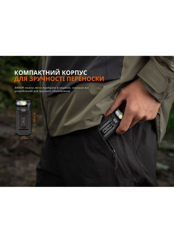 Ліхтар ручний SW05R-RED LED чорний (A-018013) Fenix (338622958)