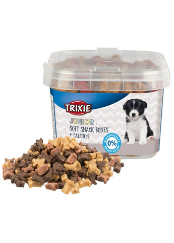 Ласощі Junior Soft Snack Bones для цуценят з куркою бараниною лососем та кальцієм 140 г Trixie (355255684)
