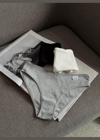 Жіночі труси сліпи в рубчик комплект зручних сліпів 6 шт для повсякденного комфорту No Brand (301646597)